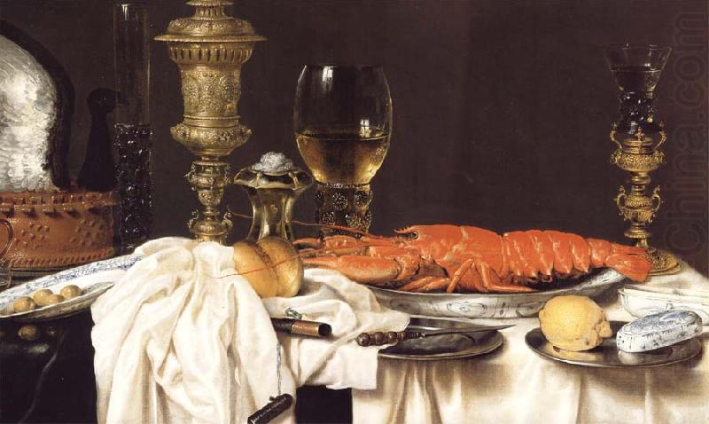 Detail of Still Life with a Lobster, Willem Claesz Heda